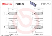 P56082N Sada brzdových destiček, kotoučová brzda BREMBO NAO LINE BREMBO