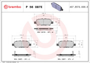 P 56 087E Sada brzdových destiček, kotoučová brzda TWO-PIECE DISCS LINE BREMBO