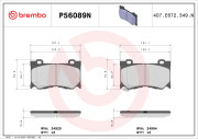 P56089N Sada brzdových destiček, kotoučová brzda BREMBO NAO LINE BREMBO
