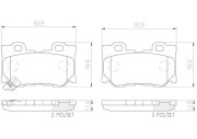 P56095N Sada brzdových destiček, kotoučová brzda BREMBO NAO LINE BREMBO