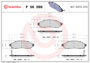 P 56 096 Sada brzdových destiček, kotoučová brzda PRIME LINE BREMBO