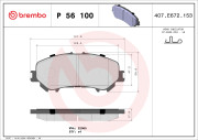 P 56 100 Sada brzdových destiček, kotoučová brzda PRIME LINE BREMBO