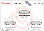 P 56 102 Sada brzdových destiček, kotoučová brzda PRIME LINE BREMBO