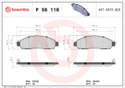 P 56 118 Sada brzdových destiček, kotoučová brzda PRIME LINE BREMBO