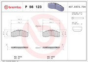 P 56 123 Sada brzdových destiček, kotoučová brzda PRIME LINE BREMBO