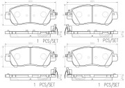 P56131N Sada brzdových destiček, kotoučová brzda BREMBO NAO LINE BREMBO