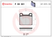 P 59 001 Sada brzdových destiček, kotoučová brzda PRIME LINE BREMBO