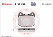 P 59 004 Sada brzdových destiček, kotoučová brzda PRIME LINE BREMBO