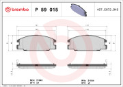 P 59 015 Sada brzdových destiček, kotoučová brzda PRIME LINE BREMBO