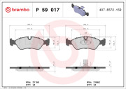 P 59 017 Sada brzdových destiček, kotoučová brzda PRIME LINE BREMBO