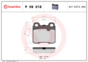 P 59 018 Sada brzdových destiček, kotoučová brzda PRIME LINE BREMBO