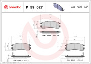 P 59 027 Sada brzdových destiček, kotoučová brzda PRIME LINE BREMBO