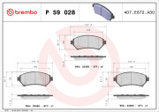 P 59 028 Sada brzdových destiček, kotoučová brzda PRIME LINE BREMBO