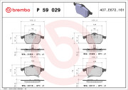 P 59 029 Sada brzdových destiček, kotoučová brzda PRIME LINE BREMBO