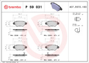 P 59 031 Sada brzdových destiček, kotoučová brzda PRIME LINE BREMBO