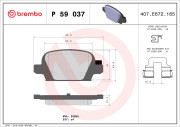 P 59 037 Sada brzdových destiček, kotoučová brzda PRIME LINE BREMBO