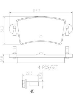 P59040N Sada brzdových destiček, kotoučová brzda PRIME LINE - Ceramic BREMBO