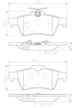 P59042N Sada brzdových destiček, kotoučová brzda PRIME LINE - Ceramic BREMBO