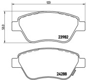 P59051N Sada brzdových destiček, kotoučová brzda BREMBO NAO LINE, DIRECTIONAL BRAKE PADS BREMBO