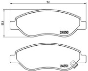 P 59 053 Sada brzdových destiček, kotoučová brzda PRIME LINE BREMBO