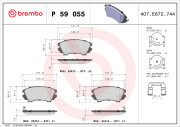 P 59 055 Sada brzdových destiček, kotoučová brzda PRIME LINE BREMBO