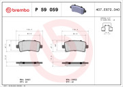 P 59 059 Sada brzdových destiček, kotoučová brzda PRIME LINE BREMBO