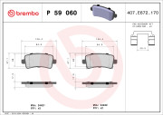 P 59 060 Sada brzdových destiček, kotoučová brzda PRIME LINE BREMBO