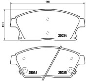 P 59 077 Sada brzdových destiček, kotoučová brzda PRIME LINE BREMBO