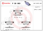 P 59 083 Sada brzdových destiček, kotoučová brzda PRIME LINE BREMBO