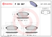 P 59 087 Sada brzdových destiček, kotoučová brzda PRIME LINE BREMBO