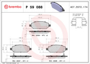 P 59 088 Sada brzdových destiček, kotoučová brzda PRIME LINE BREMBO