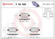 P 59 090 Sada brzdových destiček, kotoučová brzda PRIME LINE BREMBO