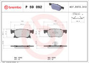 P 59 092 Sada brzdových destiček, kotoučová brzda PRIME LINE BREMBO