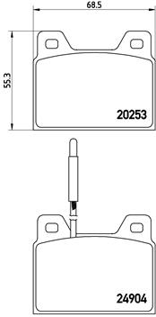 P 61 005 Sada brzdových destiček, kotoučová brzda PRIME LINE BREMBO