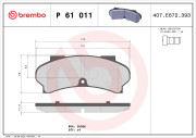 P 61 011 Sada brzdových destiček, kotoučová brzda PRIME LINE BREMBO