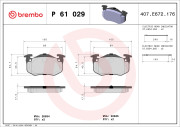 P 61 029 Sada brzdových destiček, kotoučová brzda PRIME LINE BREMBO