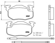 P 61 044 Sada brzdových destiček, kotoučová brzda PRIME LINE BREMBO