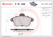 P 61 048 Sada brzdových destiček, kotoučová brzda PRIME LINE BREMBO