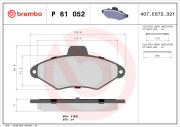 P 61 052 Sada brzdových destiček, kotoučová brzda PRIME LINE BREMBO