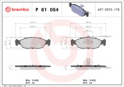 P 61 054 Sada brzdových destiček, kotoučová brzda PRIME LINE BREMBO