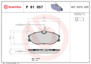 P 61 057 Sada brzdových destiček, kotoučová brzda PRIME LINE BREMBO