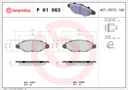 P 61 063 Sada brzdových destiček, kotoučová brzda PRIME LINE BREMBO