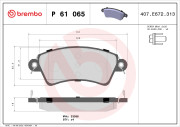 P 61 065 Sada brzdových destiček, kotoučová brzda PRIME LINE BREMBO