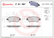 P 61 067 Sada brzdových destiček, kotoučová brzda PRIME LINE BREMBO