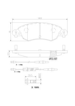 P61070N Sada brzdových destiček, kotoučová brzda PRIME LINE - Ceramic BREMBO