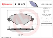 P 61 071 Sada brzdových destiček, kotoučová brzda PRIME LINE BREMBO