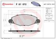 P 61 072 Sada brzdových destiček, kotoučová brzda PRIME LINE BREMBO