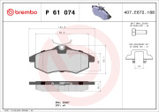 P 61 074 Sada brzdových destiček, kotoučová brzda PRIME LINE BREMBO