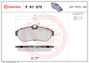 P 61 075 Sada brzdových destiček, kotoučová brzda PRIME LINE BREMBO