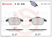 P 61 076 Sada brzdových destiček, kotoučová brzda PRIME LINE BREMBO